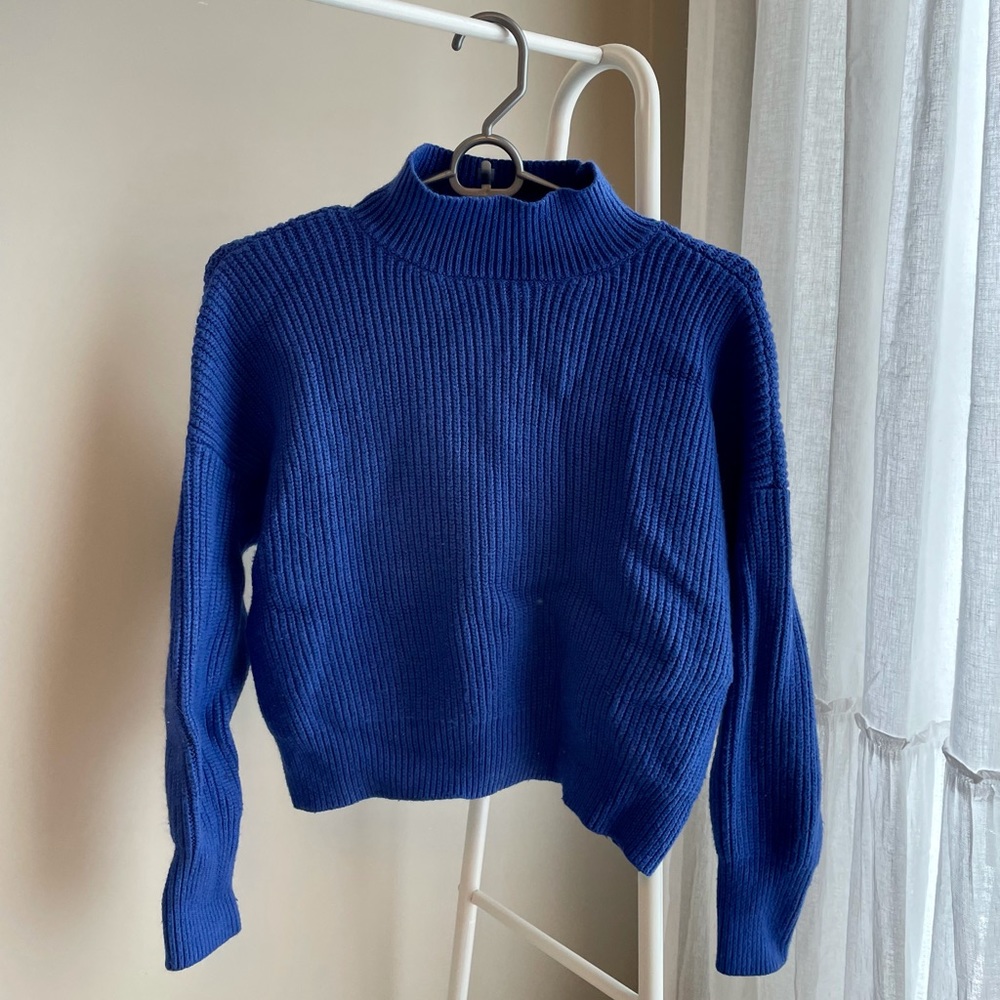 Royal Blue Cropped Sweater